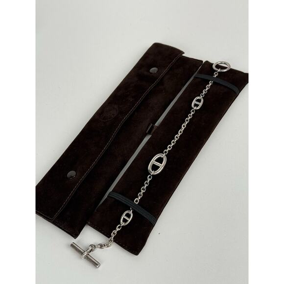 Hermes D'Ancre Farandole Chain Bracelet Sterling Silver 925 Extended 10in - Picture 1 of 5
